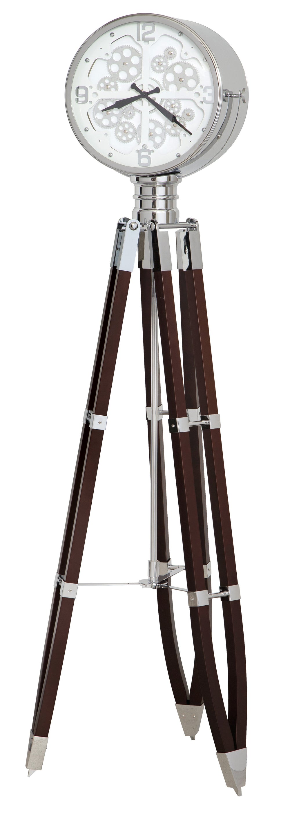 Hekman Furniture 615174 Tripod Grandfather Clock - Retro Hollywood Design, Polished Chrome Accents & Led Lighting  Caspian Tripod Grandfather Clock 615174