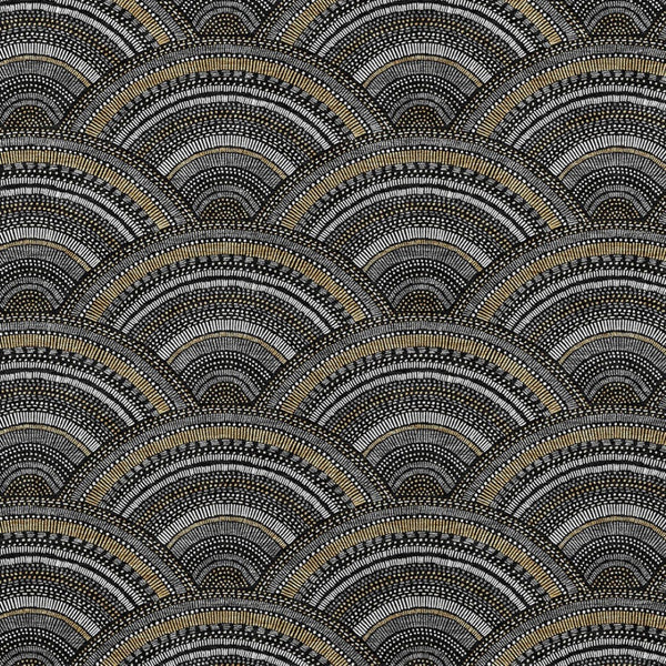 HomeRoots 5' Bold Geometric Black, Ivory & Gold Washable Area Rug for Indoor & Outdoor Style and Durability 9' X 12' 615186