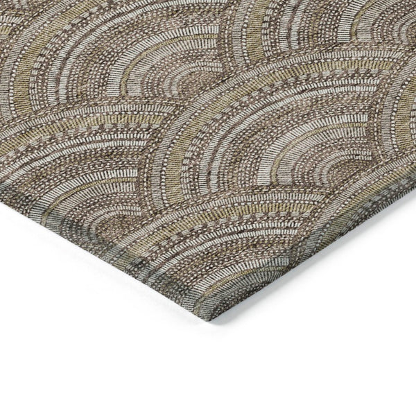 HomeRoots 5' Geometric Washable Area Rug in Brown, Beige, and Taupe - Perfect for Indoor & Outdoor Spaces! 5' X 8' 615189