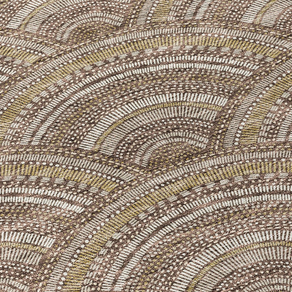HomeRoots 5' Geometric Washable Area Rug in Brown, Beige, and Taupe - Perfect for Indoor & Outdoor Spaces! 8' Round 615190