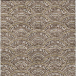HomeRoots 5' Geometric Washable Area Rug in Brown, Beige, and Taupe - Perfect for Indoor & Outdoor Spaces! 10' X 14' 615193