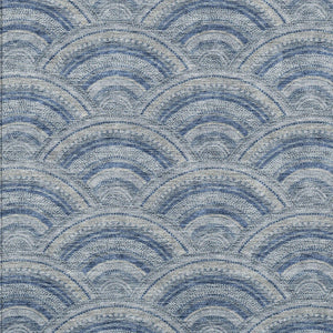 HomeRoots 5' Stylish Denim Blue Geometric Washable Area Rug for Indoor and Outdoor Spaces – Durable & Versatile 9' X 12' 615198