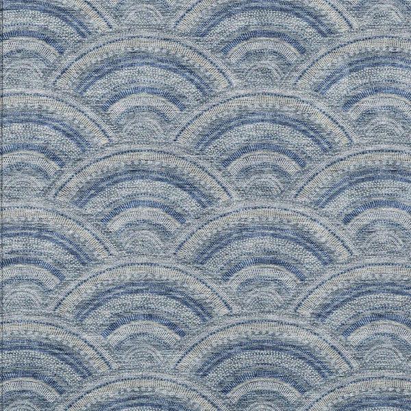 HomeRoots 5' Stylish Denim Blue Geometric Washable Area Rug for Indoor and Outdoor Spaces – Durable & Versatile 9' X 12' 615198