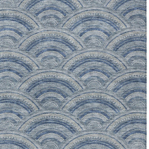 HomeRoots 5' Stylish Denim Blue Geometric Washable Area Rug for Indoor and Outdoor Spaces – Durable & Versatile 10' X 14' 615199