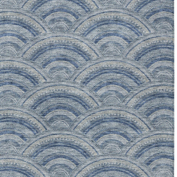 HomeRoots 5' Stylish Denim Blue Geometric Washable Area Rug for Indoor and Outdoor Spaces – Durable & Versatile 10' X 14' 615199