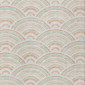 HomeRoots 5' Stylish Linen Orange and Ivory Geometric Area Rug - Machine Washable for Indoor & Outdoor Use 9' X 12' 615204
