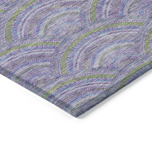 HomeRoots 5' Stylish Lavender Sage and Ivory Geometric Indoor Outdoor Area Rug - Easy Care, Durable Design 5' X 8' 615207