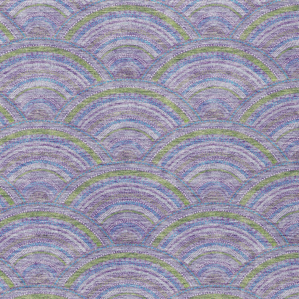 HomeRoots 5' Stylish Lavender Sage and Ivory Geometric Indoor Outdoor Area Rug - Easy Care, Durable Design 5' X 8' 615207
