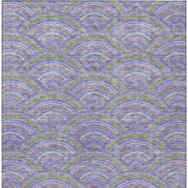 HomeRoots 5' Stylish Lavender Sage and Ivory Geometric Indoor Outdoor Area Rug - Easy Care, Durable Design 9' X 12' 615210