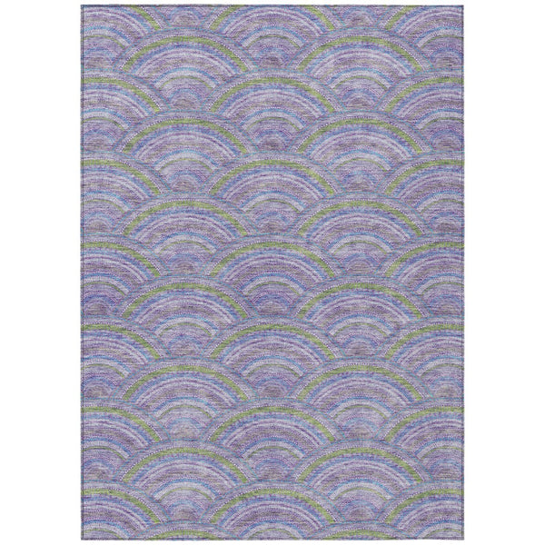 HomeRoots 5' Stylish Lavender Sage and Ivory Geometric Indoor Outdoor Area Rug - Easy Care, Durable Design 9' X 12' 615210