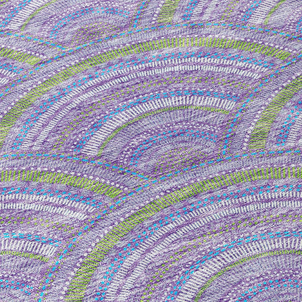 HomeRoots 5' Stylish Lavender Sage and Ivory Geometric Indoor Outdoor Area Rug - Easy Care, Durable Design 9' X 12' 615210
