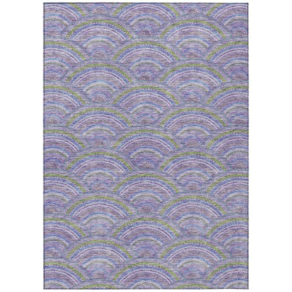 HomeRoots 5' Stylish Lavender Sage and Ivory Geometric Indoor Outdoor Area Rug - Easy Care, Durable Design 10' X 14' 615211