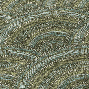 HomeRoots 5' Stylish Olive Green Geometric Area Rug for Indoor and Outdoor Use - Washable, Durable, Modern Design 8' Round 615214