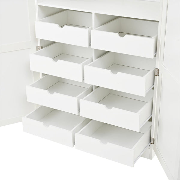 English Elm [assembly Included] Topmax Shaker Pantry Cabinet Tall Mdf Kitchen Storage with Pull-out Trays White SP000099AAK