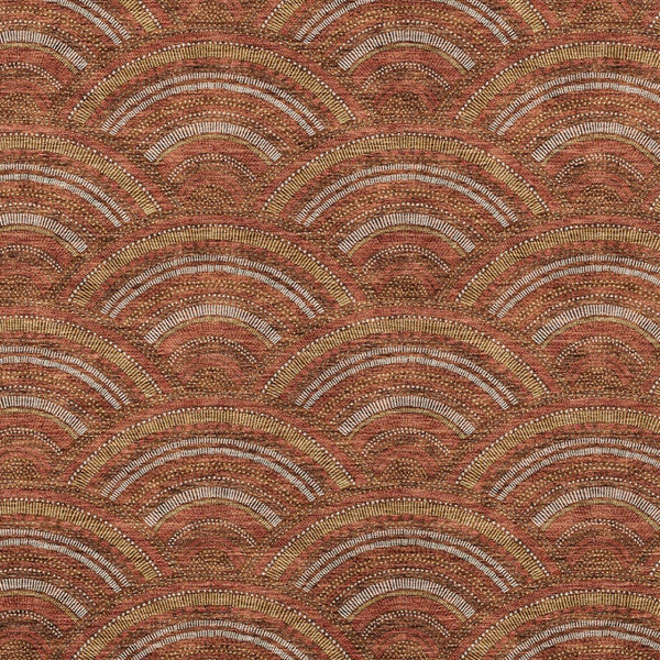 HomeRoots 5' Vibrant Orange Gold Ivory Geometric Area Rug - Durable, Washable, Indoor/Outdoor Design for Modern Spaces 8' X 10' 615221