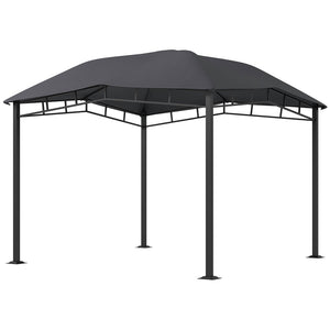 English Elm Outsunny 10' X 10' Modern Soft Top Patio Gazebo With Geometric Canopy - Durable All-Weather Frame, Gray W2225P200939-GIGA