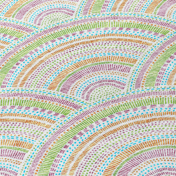 HomeRoots 5' Vibrant Pearl Orange and Purple Geometric Area Rug - Washable, Durable, Indoor/Outdoor Use 8' X 10' 615227