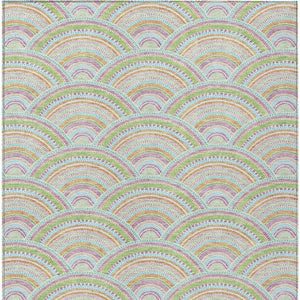 HomeRoots 5' Vibrant Pearl Orange and Purple Geometric Area Rug - Washable, Durable, Indoor/Outdoor Use 10' X 14' 615229