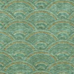 HomeRoots 5' Sage Fern Green and Peach Geometric Area Rug – Stylish, Durable, Washable for Indoor & Outdoor Use 5' X 8' 615231