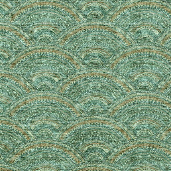 HomeRoots 5' Sage Fern Green and Peach Geometric Area Rug – Stylish, Durable, Washable for Indoor & Outdoor Use 5' X 8' 615231