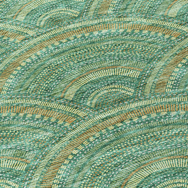 HomeRoots 5' Sage Fern Green and Peach Geometric Area Rug – Stylish, Durable, Washable for Indoor & Outdoor Use 5' X 8' 615231