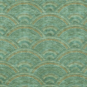 HomeRoots 5' Sage Fern Green and Peach Geometric Area Rug – Stylish, Durable, Washable for Indoor & Outdoor Use 8' X 10' 615233