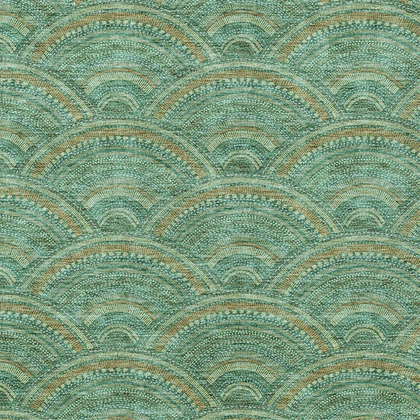 HomeRoots 5' Sage Fern Green and Peach Geometric Area Rug – Stylish, Durable, Washable for Indoor & Outdoor Use 8' X 10' 615233