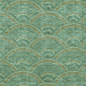 HomeRoots 5' Sage Fern Green and Peach Geometric Area Rug – Stylish, Durable, Washable for Indoor & Outdoor Use 9' X 12' 615234