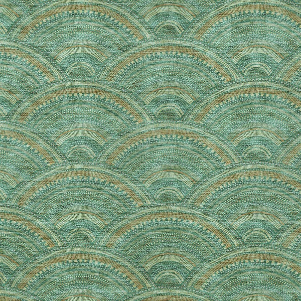HomeRoots 5' Sage Fern Green and Peach Geometric Area Rug – Stylish, Durable, Washable for Indoor & Outdoor Use 9' X 12' 615234