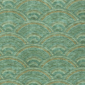 HomeRoots 5' Sage Fern Green and Peach Geometric Area Rug – Stylish, Durable, Washable for Indoor & Outdoor Use 10' X 14' 615235