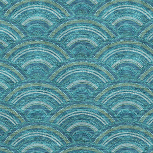 HomeRoots 5' Vibrant Geometric Area Rug in Teal Blue, Fern Green & Ivory - Washable for Indoor & Outdoor Use 5' X 8' 615237