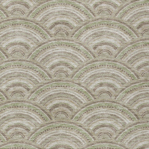 HomeRoots 5' Modern Geometric Indoor Outdoor Area Rug in Taupe, Fern Green & Ivory - Washable & Durable Design 8' X 10' 615245