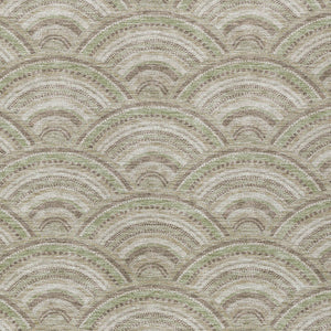 HomeRoots 9' X 12' Stylish Taupe, Fern Green & Ivory Geometric Washable Area Rug for Indoor & Outdoor Use 615246