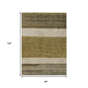 HomeRoots 5' Modern Abstract Area Rug in Coffee, Ivory, and Gray - Durable, Washable for Indoor & Outdoor Use 8' X 10' 615257
