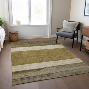 HomeRoots 5' Modern Abstract Area Rug in Coffee, Ivory, and Gray - Durable, Washable for Indoor & Outdoor Use 8' X 10' 615257