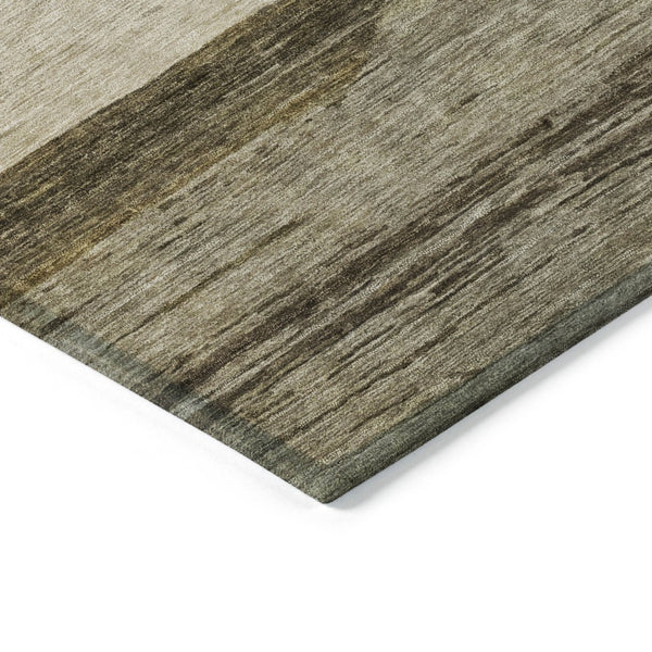 HomeRoots 5' Modern Abstract Area Rug in Coffee, Ivory, and Gray - Durable, Washable for Indoor & Outdoor Use 9' X 12' 615258