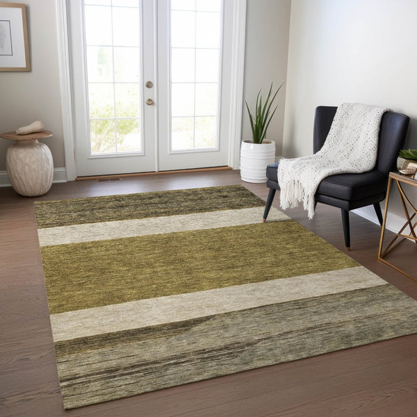 HomeRoots 5' Modern Abstract Area Rug in Coffee, Ivory, and Gray - Durable, Washable for Indoor & Outdoor Use 9' X 12' 615258