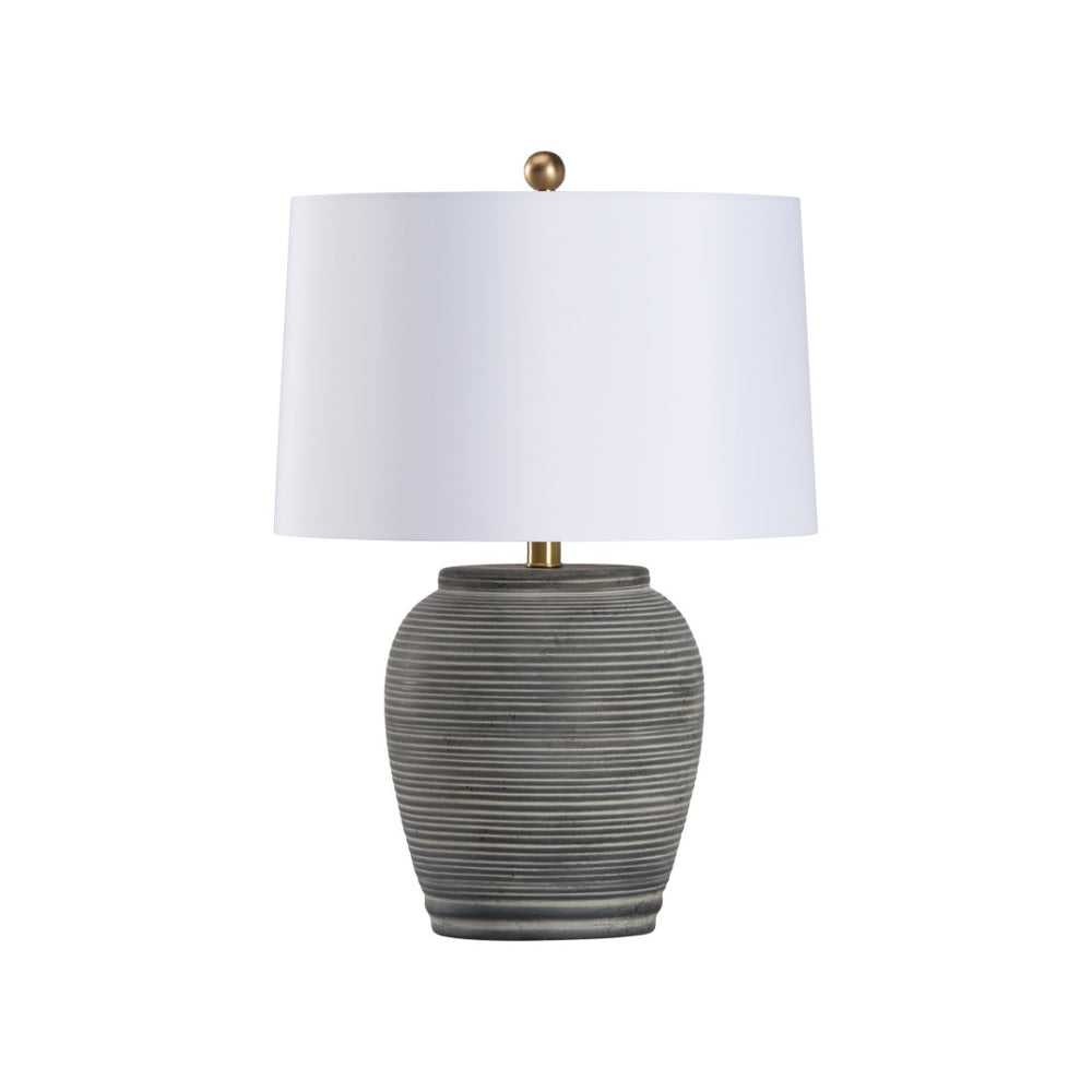 Wildwood Greer Matte Black Ceramic Lamp With Ridged Urn Silhouette — Ambient Accent Lighting For Modern Homes 61526