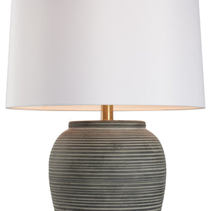 Wildwood Greer Matte Black Ceramic Lamp With Ridged Urn Silhouette — Ambient Accent Lighting For Modern Homes 61526