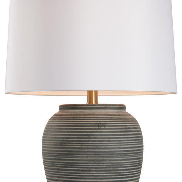 Wildwood Greer Matte Black Ceramic Lamp With Ridged Urn Silhouette — Ambient Accent Lighting For Modern Homes 61526