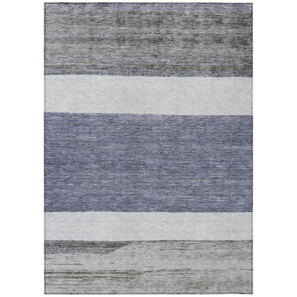 HomeRoots 5' Stylish Denim Blue Abstract Rug – Washable Indoor/Outdoor Solution for Modern Spaces & Durability 5' X 8' 615261
