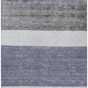 HomeRoots 5' Stylish Denim Blue Abstract Rug – Washable Indoor/Outdoor Solution for Modern Spaces & Durability 5' X 8' 615261