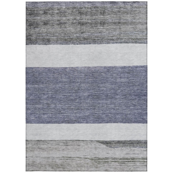 HomeRoots 5' Stylish Denim Blue Abstract Rug – Washable Indoor/Outdoor Solution for Modern Spaces & Durability 9' X 12' 615264