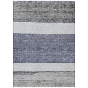 HomeRoots 5' Stylish Denim Blue Abstract Rug – Washable Indoor/Outdoor Solution for Modern Spaces & Durability 9' X 12' 615264