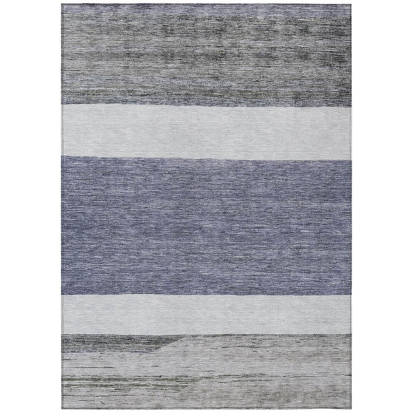 HomeRoots 5' Stylish Denim Blue Abstract Rug – Washable Indoor/Outdoor Solution for Modern Spaces & Durability 9' X 12' 615264