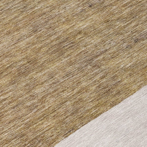 HomeRoots 5' Abstract Washable Area Rug in Brown, Ivory, and Blue – Durable Style for Indoor and Outdoor Use 8' Round 615274
