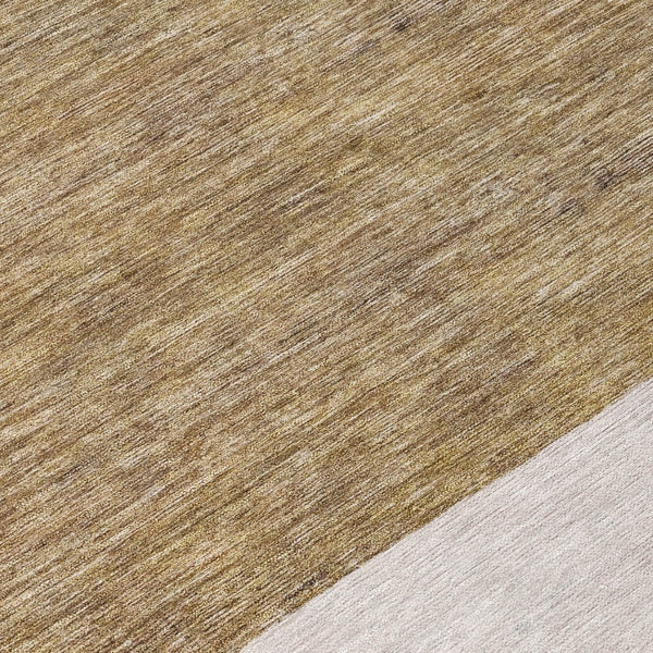 HomeRoots 5' Abstract Washable Area Rug in Brown, Ivory, and Blue – Durable Style for Indoor and Outdoor Use 8' Round 615274