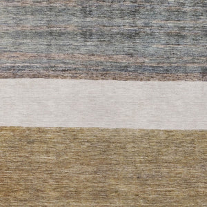 HomeRoots 5' Abstract Washable Area Rug in Brown, Ivory, and Blue – Durable Style for Indoor and Outdoor Use 8' X 10' 615275