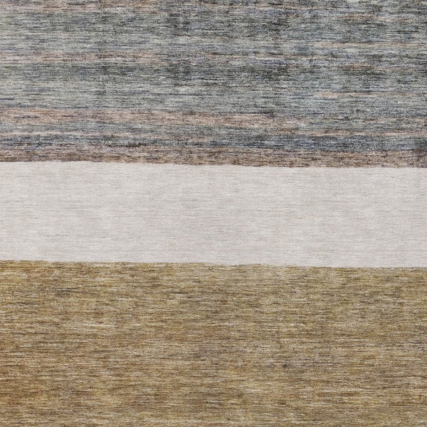 HomeRoots 5' Abstract Washable Area Rug in Brown, Ivory, and Blue – Durable Style for Indoor and Outdoor Use 8' X 10' 615275