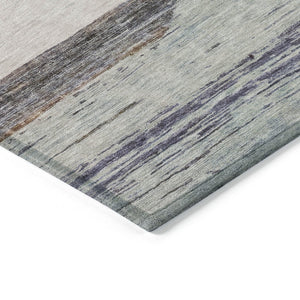 HomeRoots 5' Abstract Washable Area Rug in Brown, Ivory, and Blue – Durable Style for Indoor and Outdoor Use 9' X 12' 615276